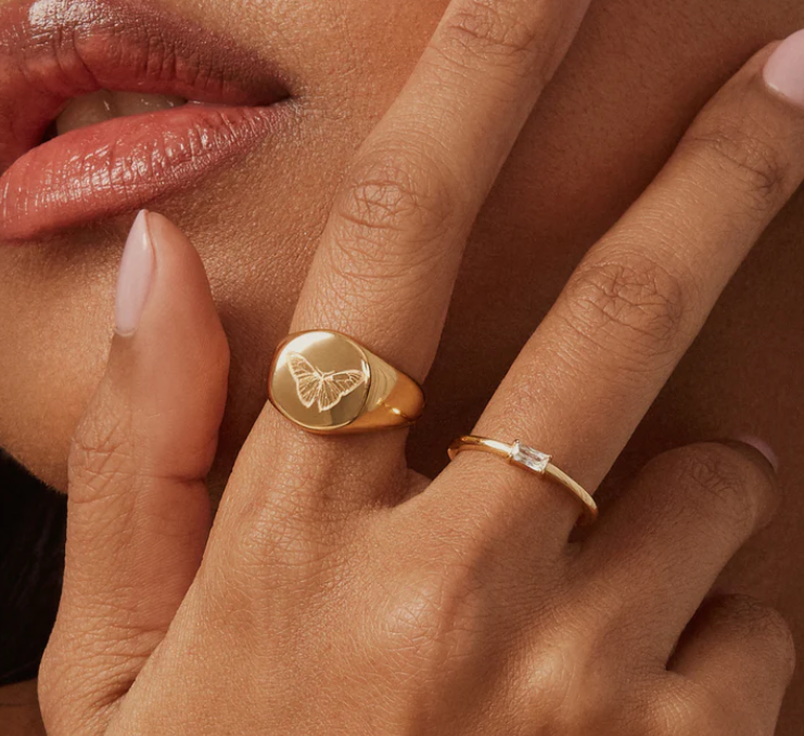 Bague butterfly plaqué or