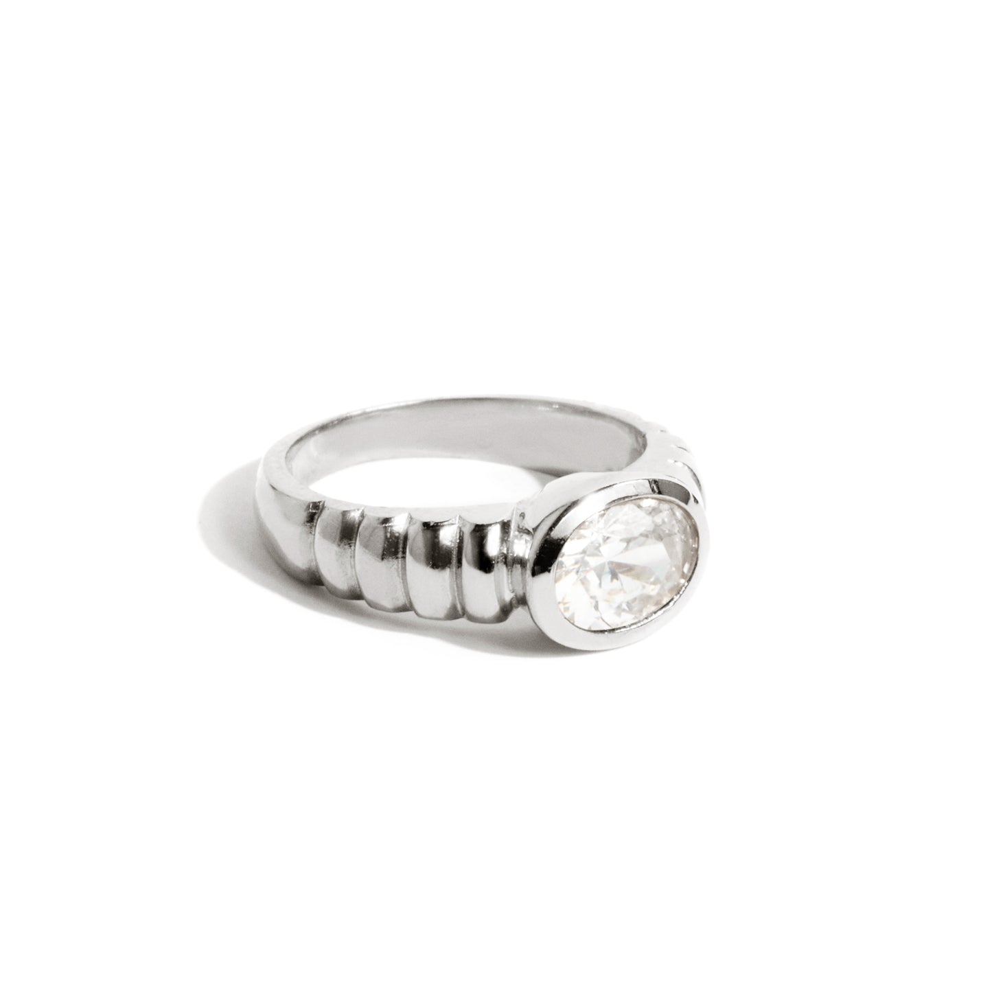 Bague ovale art déco en argent