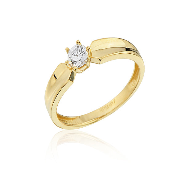 Bague en or et cubique - 01
