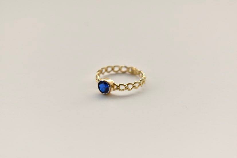 Bague pierre bleue - BA03