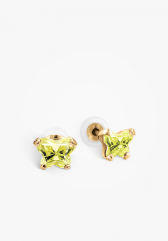 Boucles d'oreilles papillon en or