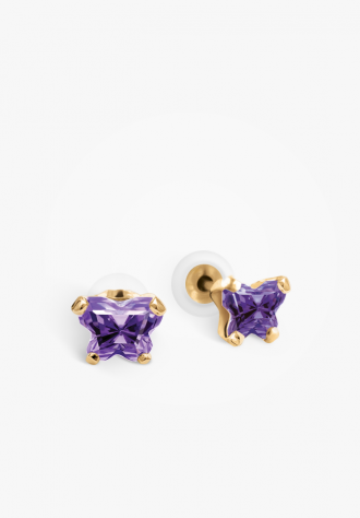 Boucles d'oreilles papillon en or