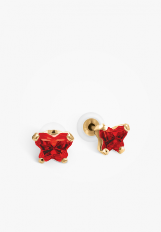 Boucles d'oreilles papillon en or