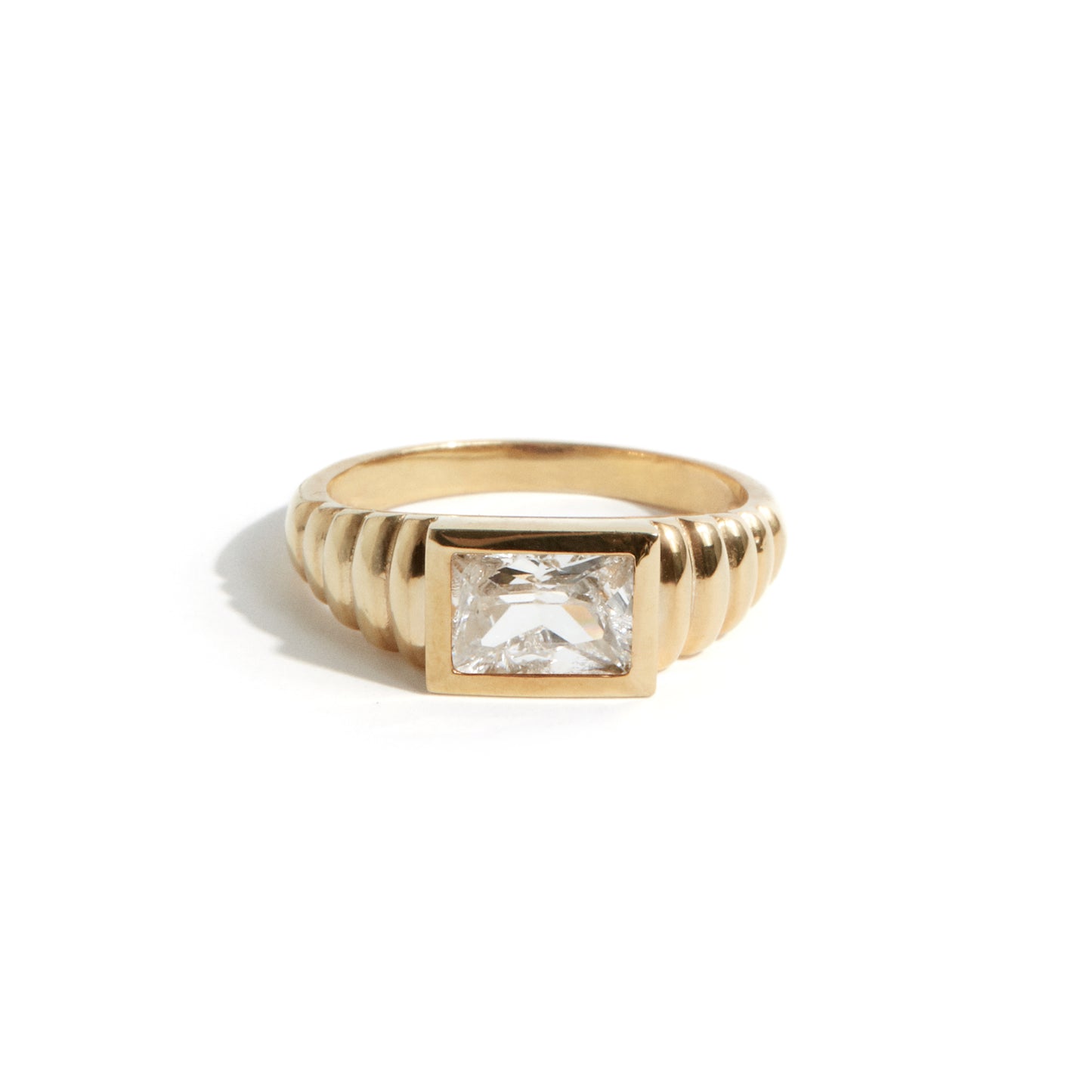 Bague baguette art déco en or