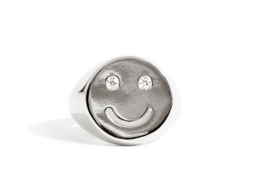 Bague chevalière de bonheur en argent