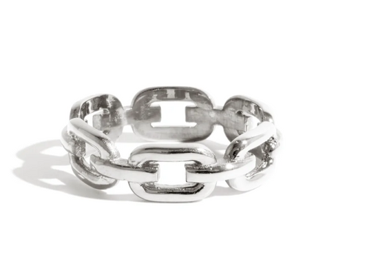Bague à maillons en argent