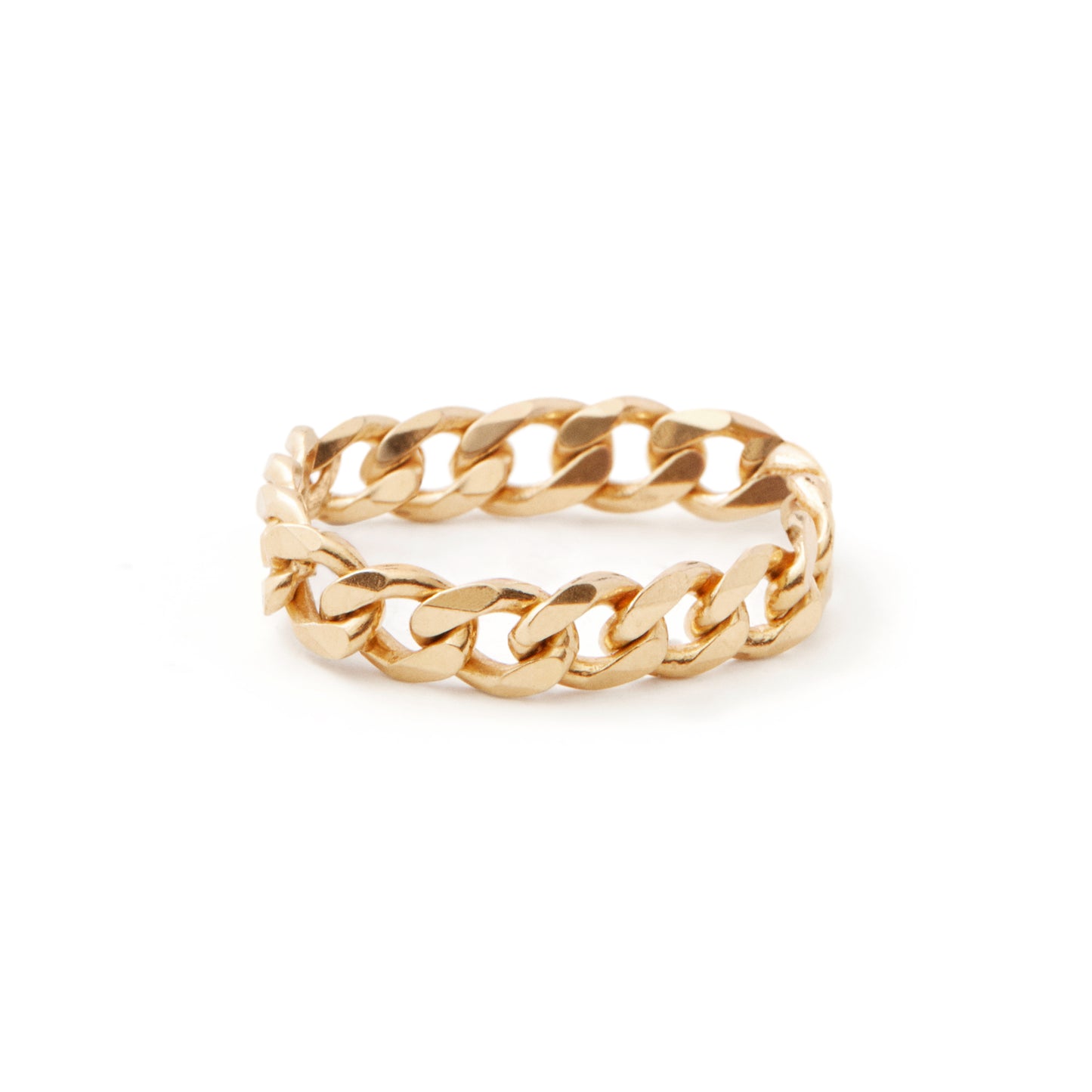 Bague chaîne courbée régulière en or